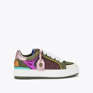 Kurt Geiger Green and Pink Sneakers Premium Design